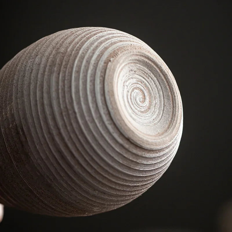 Textured Charm Unique Vase Multi-Tone Striped | Vase | ceramic | Elegant Home Decor
