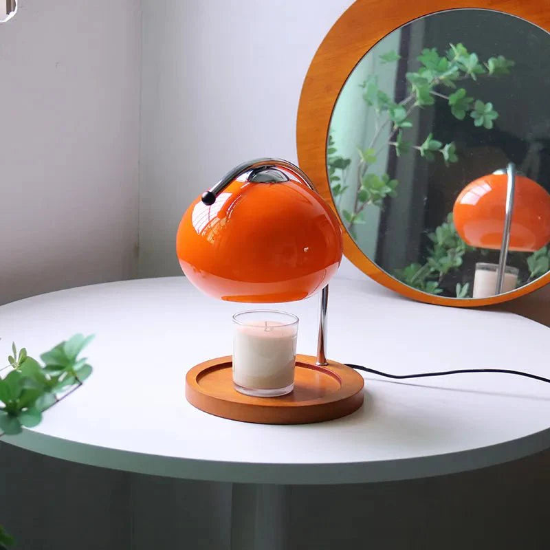 Luvoro Retro Glass Candle Warmer | Table Lamp | LED | Wood/Glass/metal | 10W | Sleek Table Accent