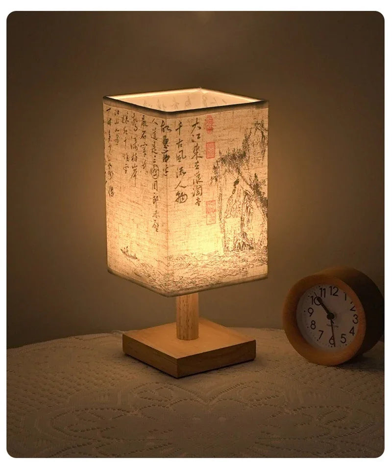 Calligraphy Shade Lamp Wall Lamp | Wall Lamp | Fabric/Wood | 5V | Elegant Wall Illumination