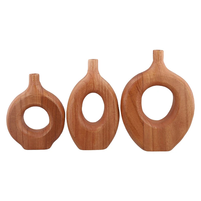 Nordic Style Solid Wood Vase Donut | Vase | wood | Elegant Home Decor