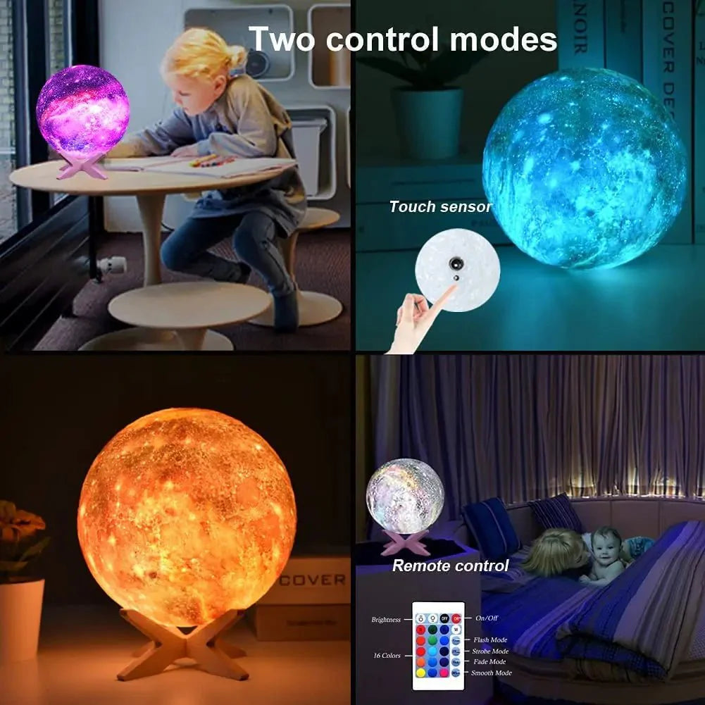 Luna Moon Lamp Galaxy Table | Table Lamp | LED | PLA | Sleek Table Accent