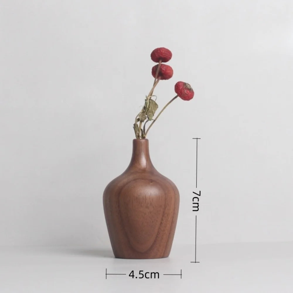 Red Berry Wooden Vase Miniature Wood | Vase | wood | Elegant Home Decor