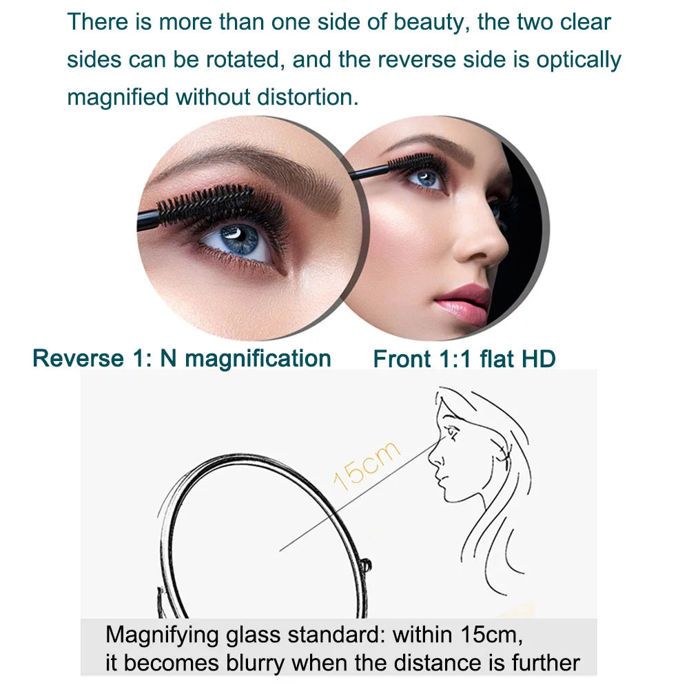 Golden Wall Folding Makeup Mirror Double | Furniture | Metal/Copper/Iron | Premium Home Furniture