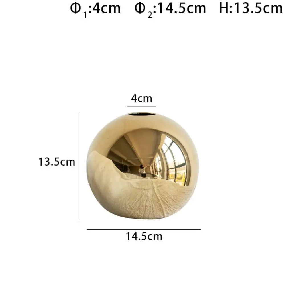 Golden Ball Ceramic Vase Ornament Hydroponic | Vase | ceramic | Elegant Home Decor