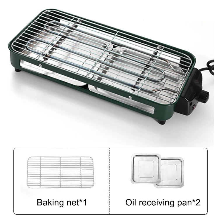 Household Electric Grill Indoor Smokeless Skewer | By Stopper | Aluminum | 1500W | 220V | Functional Home Appliance