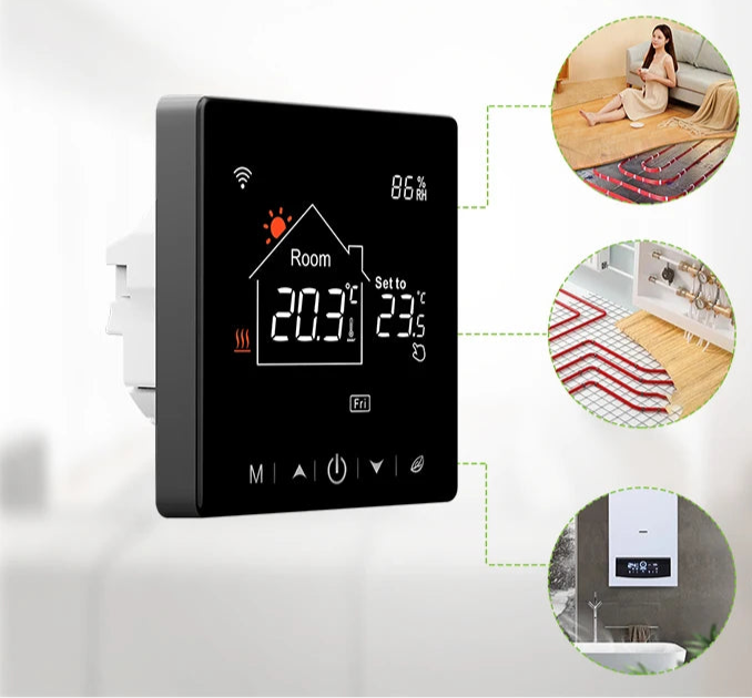 Tuya Smart Home Wifi Room Thermostat For Underfloor Heating Smart Thermostat | Thermostats | PC, Glass | 1W | 100-240V