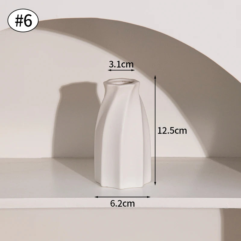 odern Angular White Ceramic Vase for | Vase | ceramic | Elegant Home Decor