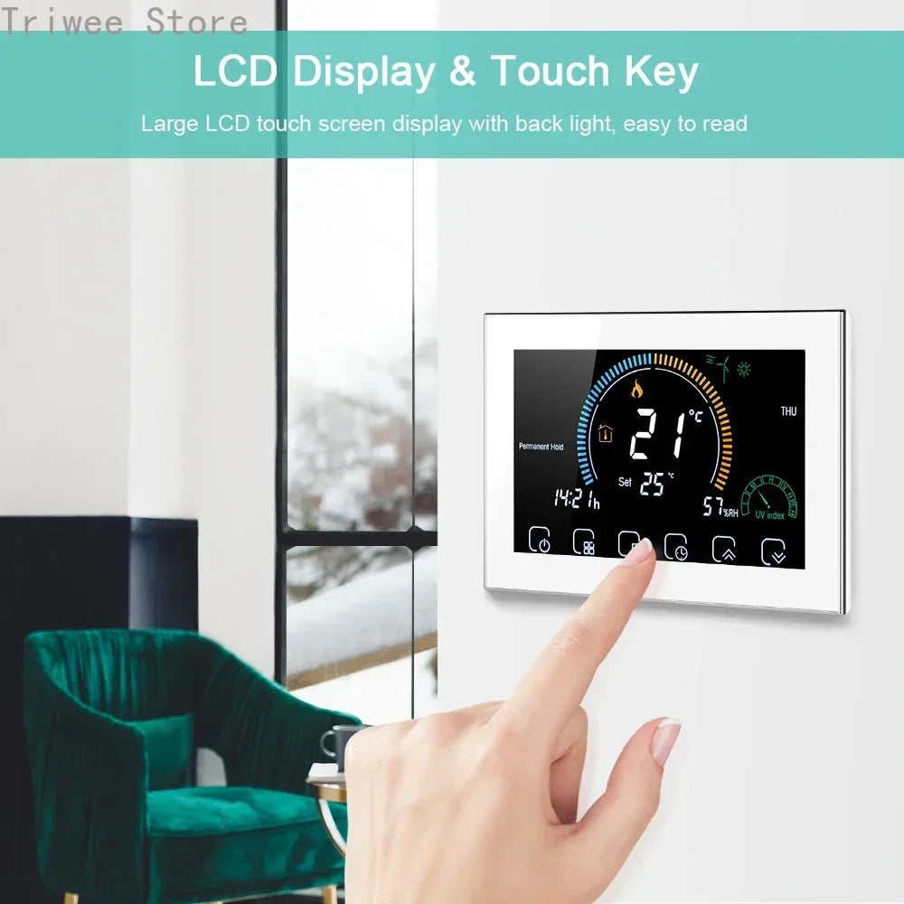 Smart WiFi Thermostat Temperature Controller for Gas Boiler Electric Underfloor | Thermostats | PC, ABS | 1.5W | 95-240V