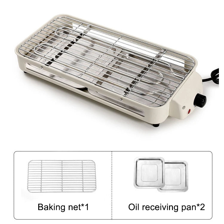 Household Electric Grill Indoor Smokeless Skewer | By Stopper | Aluminum | 1500W | 220V | Functional Home Appliance