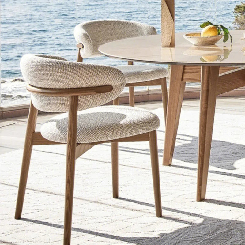 Textured Fabric Chair Dining Chair Elegant | Chair | Wood | Comfortable Seating