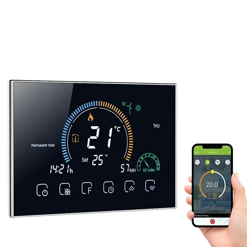 Smart WiFi Thermostat Temperature Controller for Gas Boiler Electric Underfloor | Thermostats | PC, ABS | 1.5W | 95-240V