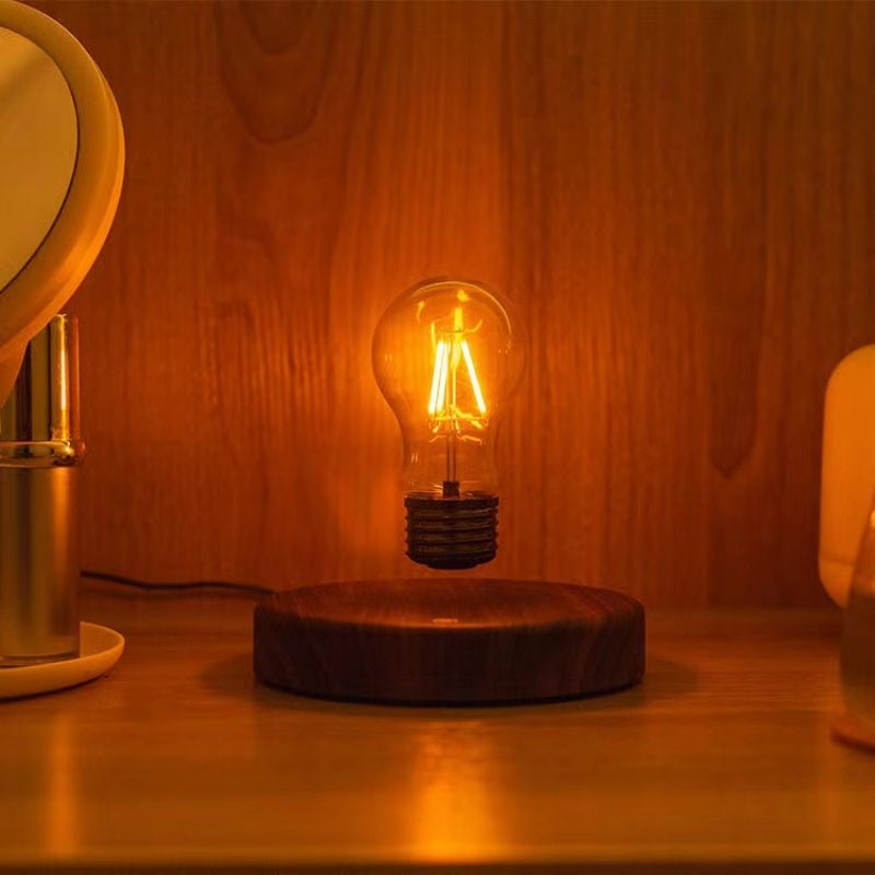 LumiFloat Table Lamp Magical Floating | Table Lamp | LED | Walnut Wood/Glass | Sleek Table Accent
