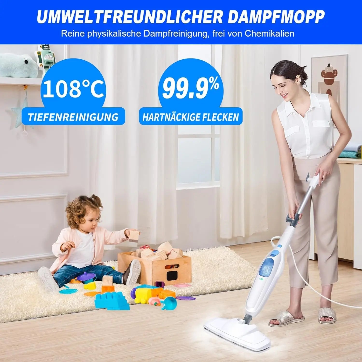 Hot Steam Cleaner 1500 Steam Mop | Cleaning Tool | 1400W | Functional Home Appliance