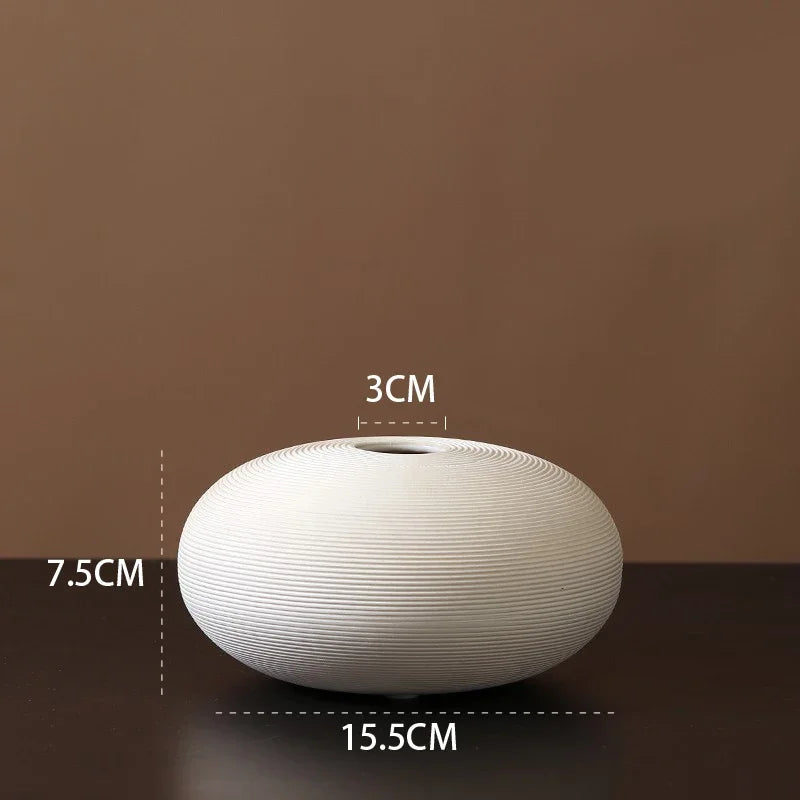 Minimalist Elegance Ceramic Oval Vase Clean | Vase | ceramic | Elegant Home Decor