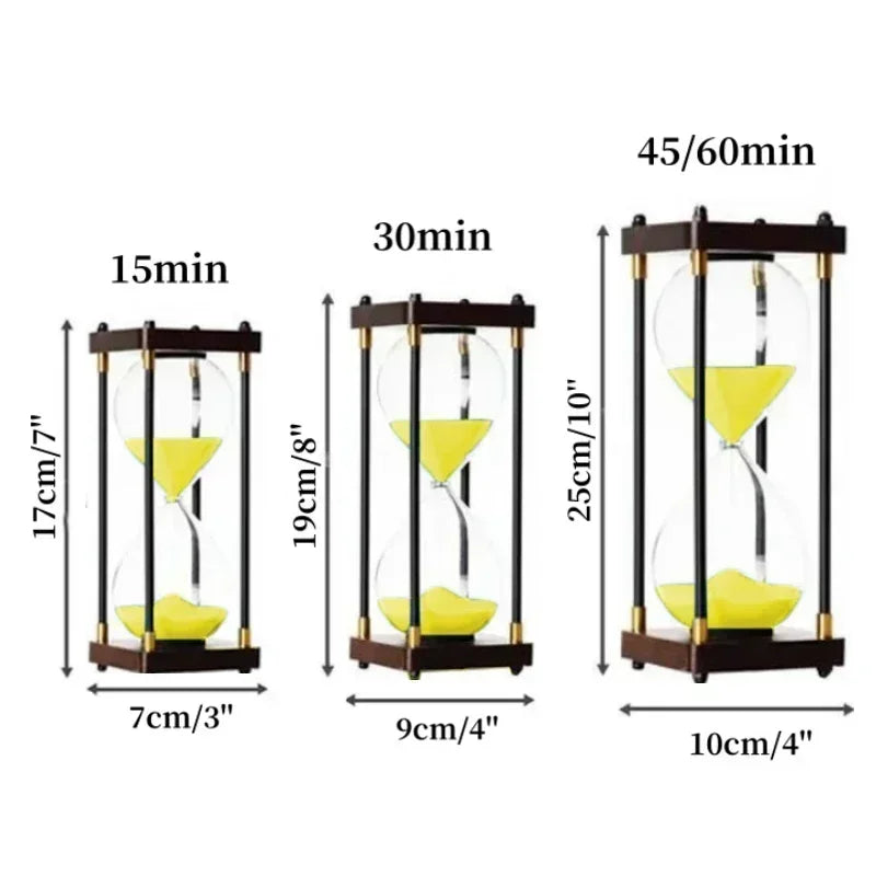 15/30/45/60 Minutes Retro Hourglass Luxury Gift | Ornament | wood/glass/metal | Elegant Home Decor