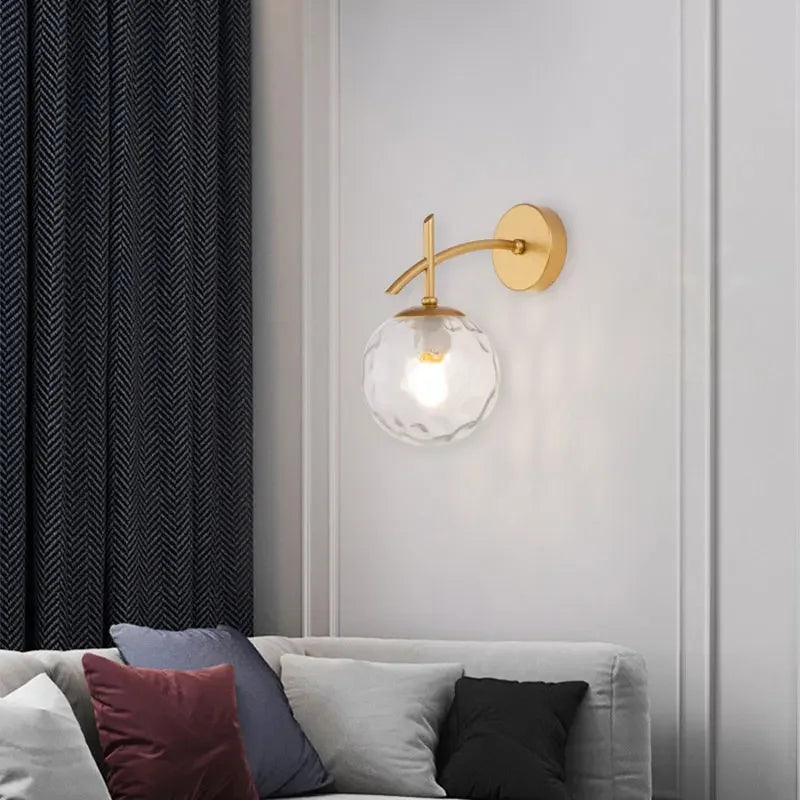 Lumi Wall Lamp Glass Bedroom | Wall Lamp | Led | glass/iron | 90V - 260V | Elegant Wall Illumination