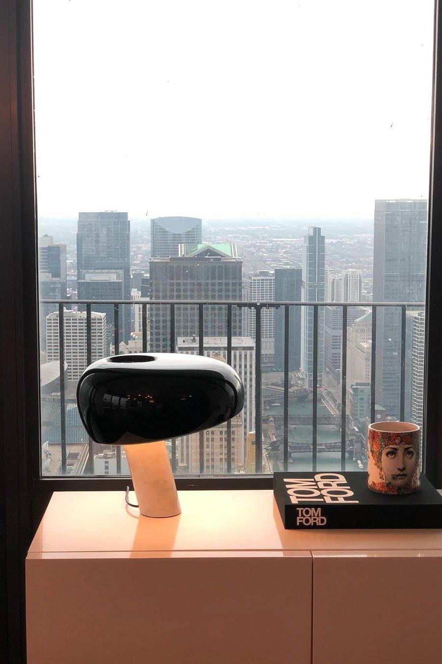 Marble Table Lamp Black | Table Lamp | metal/Marble | 110-240V | Sleek Table Accent