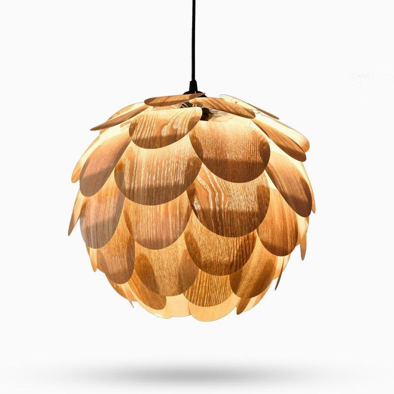Rustic Pineapple Shaped Wooden Hanging | Lighting | LED | wood | 110 V | Premium Lighting Solution