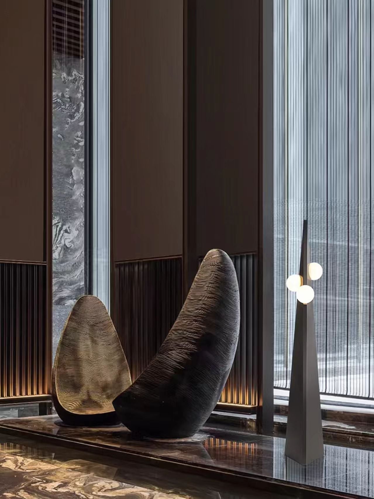 Triangular tower floor lamp | Floor Lamp | glass/metal | 240 v | Stylish Floor Lighting