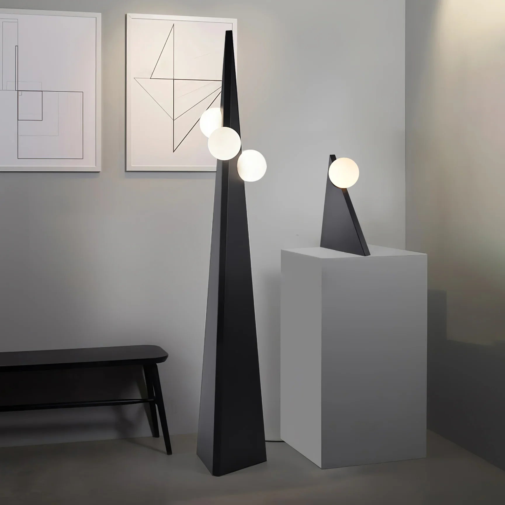 Triangular tower floor lamp | Floor Lamp | glass/metal | 240 v | Stylish Floor Lighting