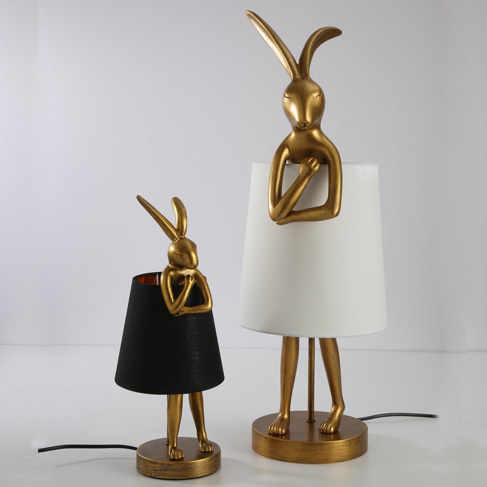 Vintage Golden Rabbit Table Lamp | Table Lamp | Resin/Linen | 110-220V | Sleek Table Accent