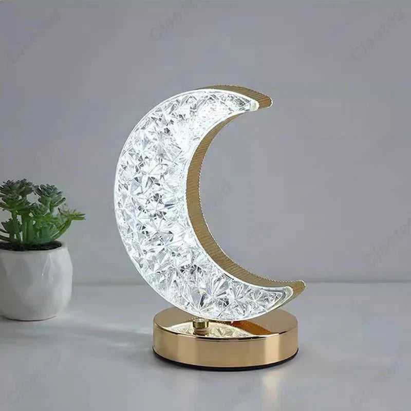 Astrivis Crystal Moon Lamp Wireless | Table Lamp | plastic/Crystal | Sleek Table Accent