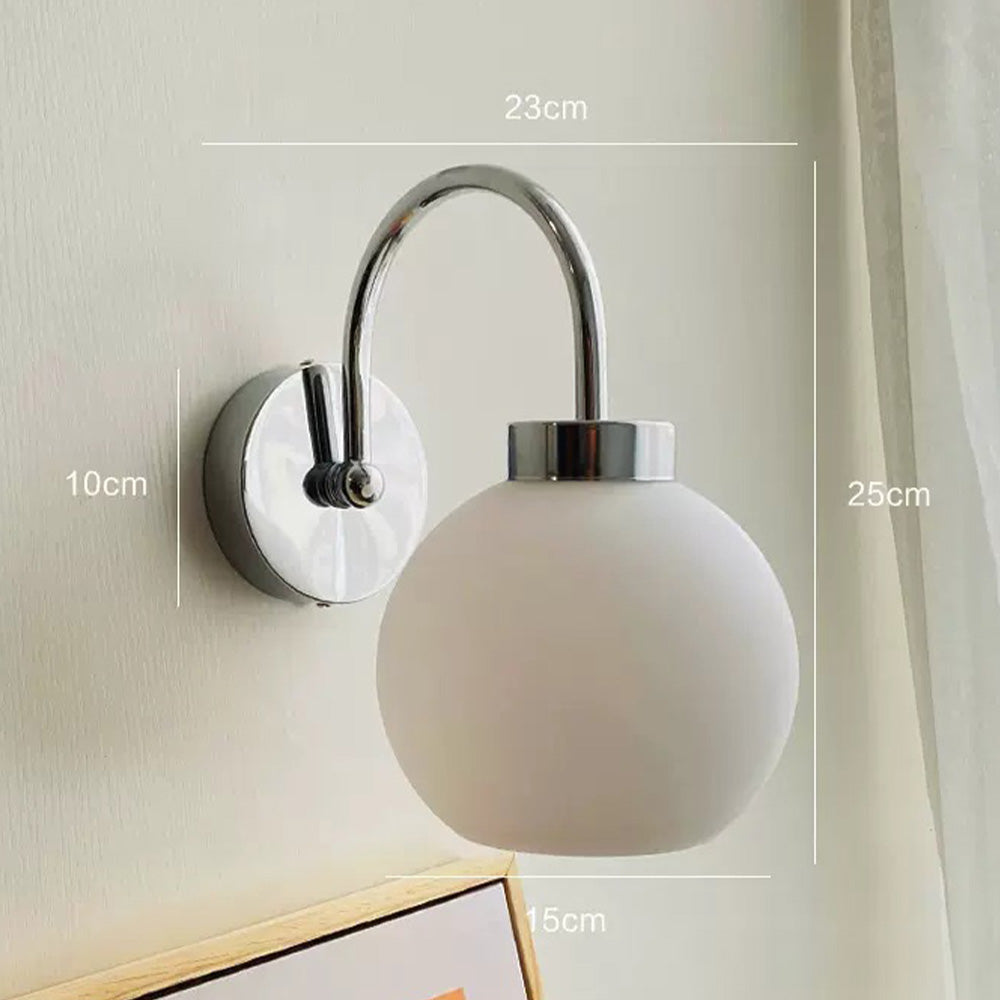 Bauhaus Cream French Glass Wall | Wall Lamp | glass/iron | 110V - 120V | Elegant Wall Illumination