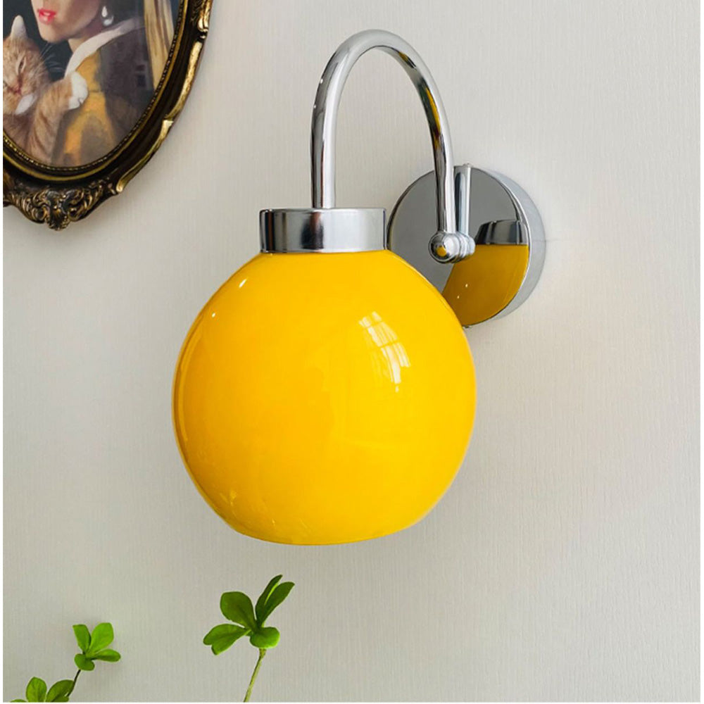 Bauhaus Cream French Glass Wall | Wall Lamp | glass/iron | 110V - 120V | Elegant Wall Illumination