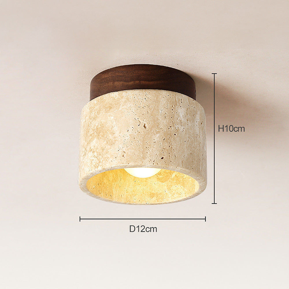 Industrial Modern Beige Stone Wall | Wall Lamp | wood | 110V - 120V | Elegant Wall Illumination