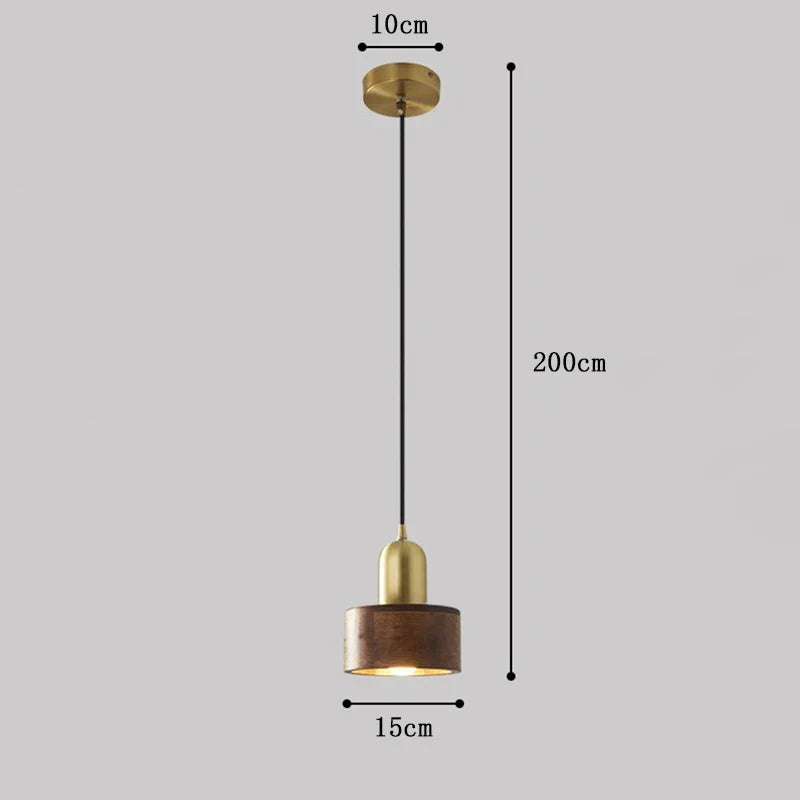 OakEcho Wooden Hanging Lamp | Lighting | brass/copper/wood | 90-260V | Premium Lighting Solution