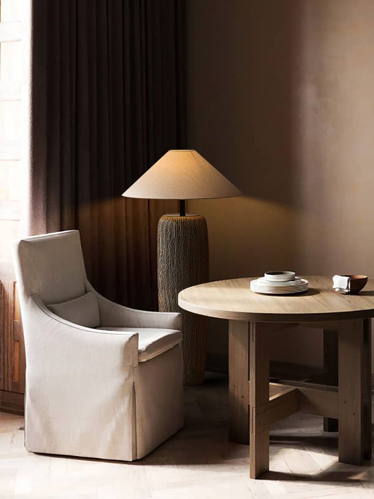 Weathered wooden floor lamp | Floor Lamp | LED | ceramic/metal | 60w | 240v | Stylish Floor Lighting