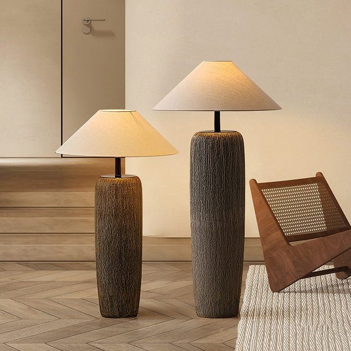 Weathered wooden floor lamp | Floor Lamp | LED | ceramic/metal | 60w | 240v | Stylish Floor Lighting