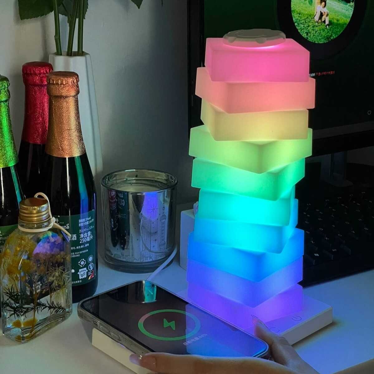 LumoTwist™ Rotating Light Column Modern | Table Lamp | LED | acrylic/Aluminum | 220V | Sleek Table Accent