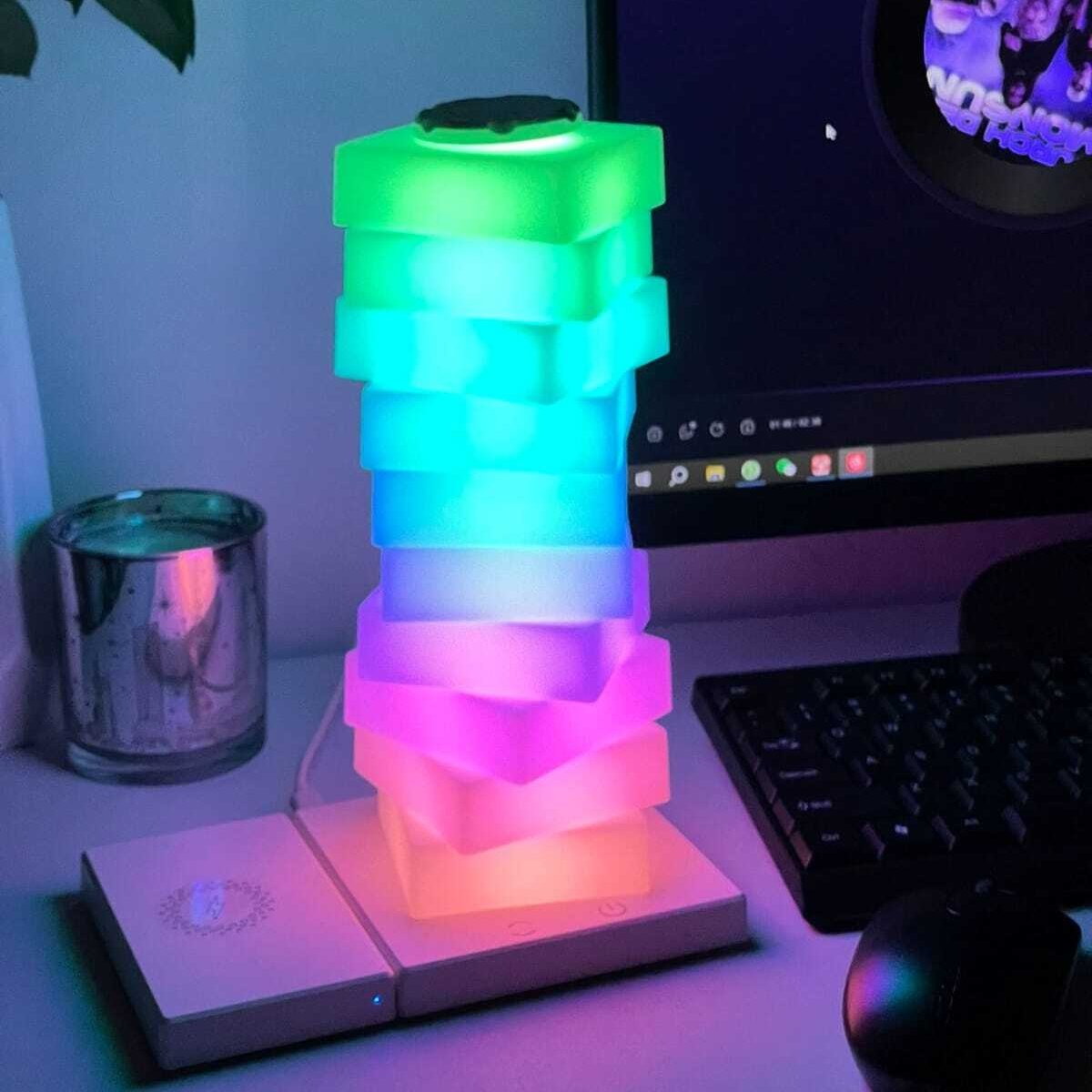 LumoTwist™ Rotating Light Column Modern | Table Lamp | LED | acrylic/Aluminum | 220V | Sleek Table Accent