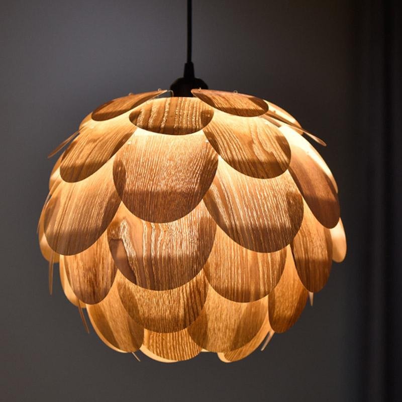 Rustic Pineapple Shaped Wooden Hanging | Lighting | LED | wood | 110 V | Premium Lighting Solution