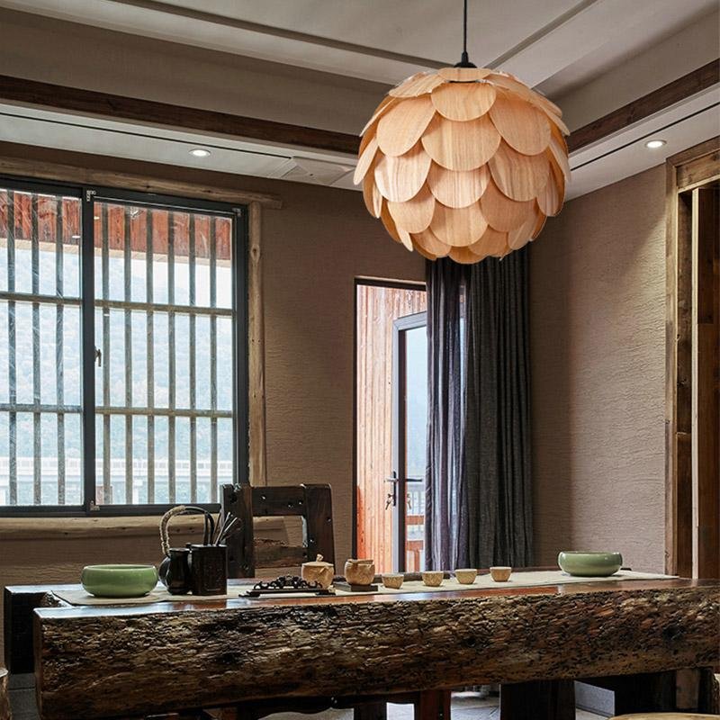 Rustic Pineapple Shaped Wooden Hanging | Lighting | LED | wood | 110 V | Premium Lighting Solution