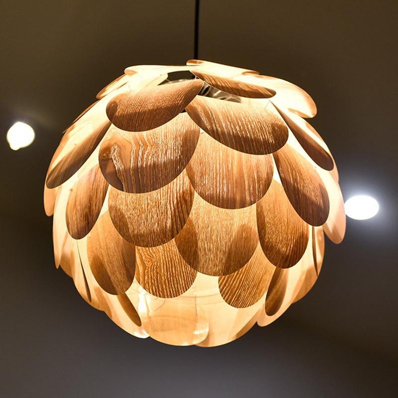 Rustic Pineapple Shaped Wooden Hanging | Lighting | LED | wood | 110 V | Premium Lighting Solution