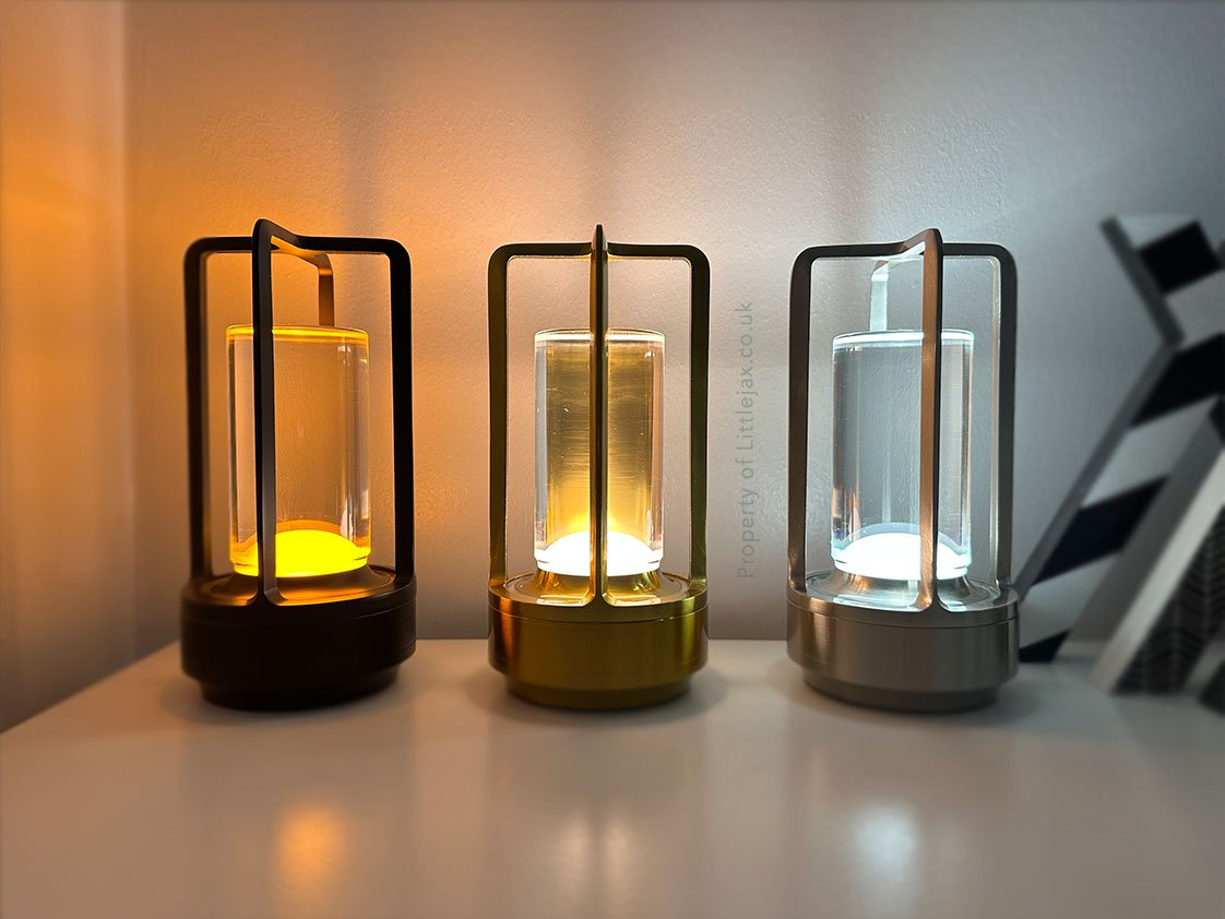 Lantrix Vintage Lantern Lamp Wireless | Table Lamp | LED | glass/Metal/Aluminum | Sleek Table Accent