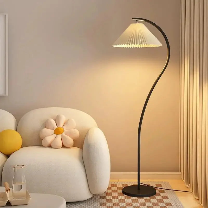 Modern fabric floor lamp | Floor Lamp | LED | wood | 15w | 20v/260v | Stylish Floor Lighting