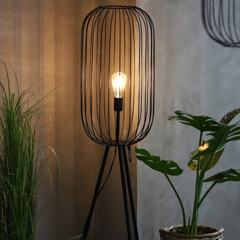Striped cage floor lamp | Floor Lamp | metal | 40 w | Stylish Floor Lighting