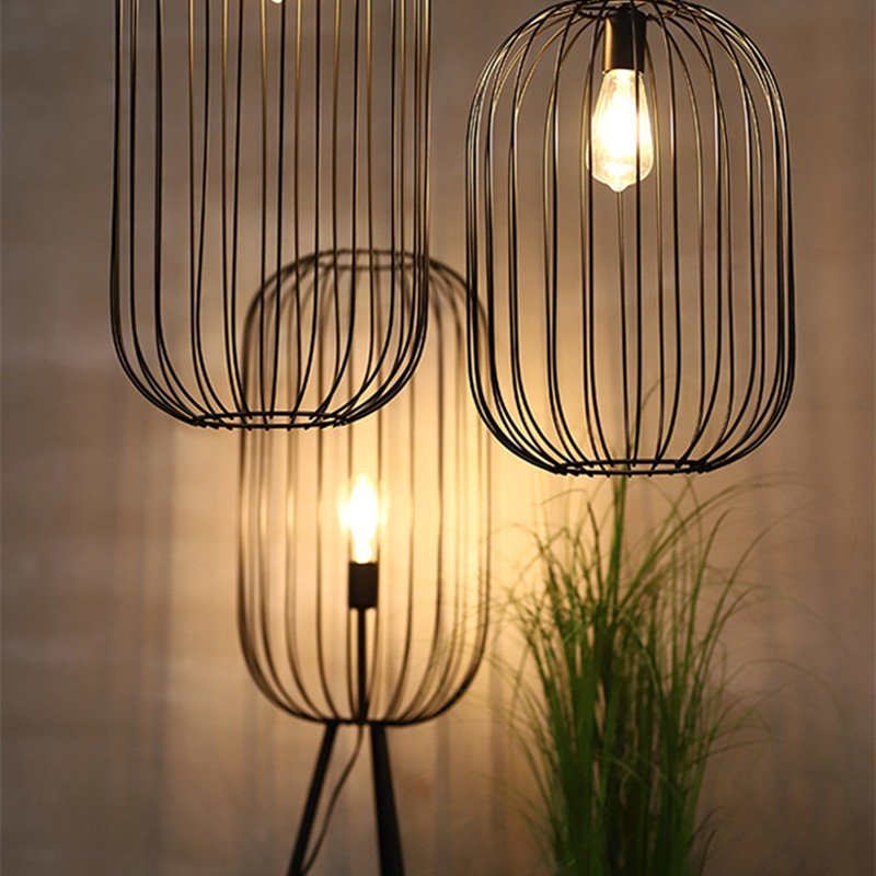 Striped cage floor lamp | Floor Lamp | metal | 40 w | Stylish Floor Lighting