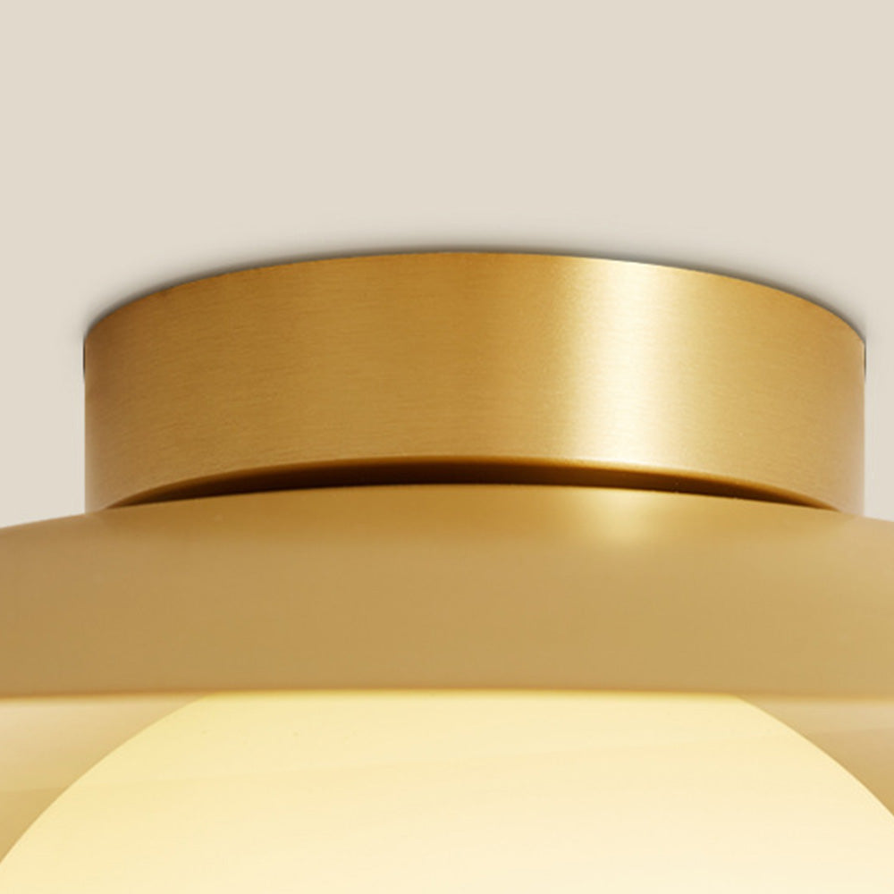 Brass Shade Gold Semi Flush | Lighting | brass/glass | 110V-120V | Premium Lighting Solution