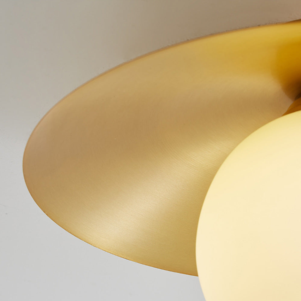 Brass Shade Gold Semi Flush | Lighting | brass/glass | 110V-120V | Premium Lighting Solution