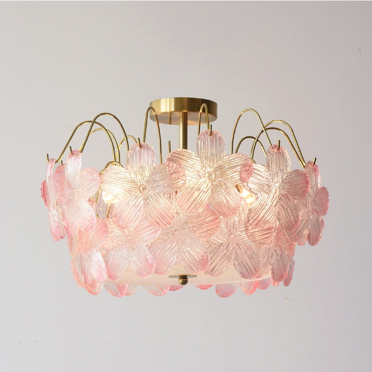 Classic Flower Shaped Stained Glass | Ceiling Light | LED | glass | 110V-120V | Modern Ceiling Lighting