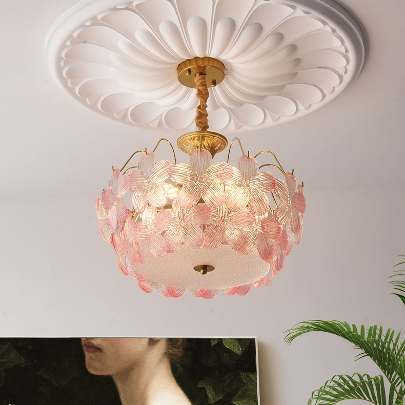 Classic Flower Shaped Stained Glass | Ceiling Light | LED | glass | 110V-120V | Modern Ceiling Lighting
