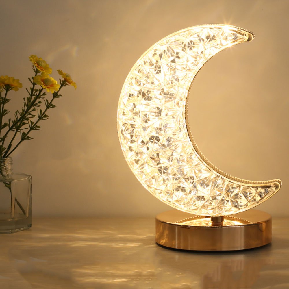 Astrivis Crystal Moon Lamp Wireless | Table Lamp | plastic/Crystal | Sleek Table Accent