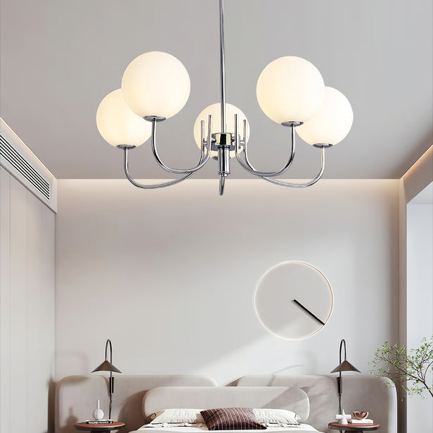 Bubble Pink Glass Marshmallow Chandelier | Ceiling Light | glass/metal | 110V-120V | Modern Ceiling Lighting