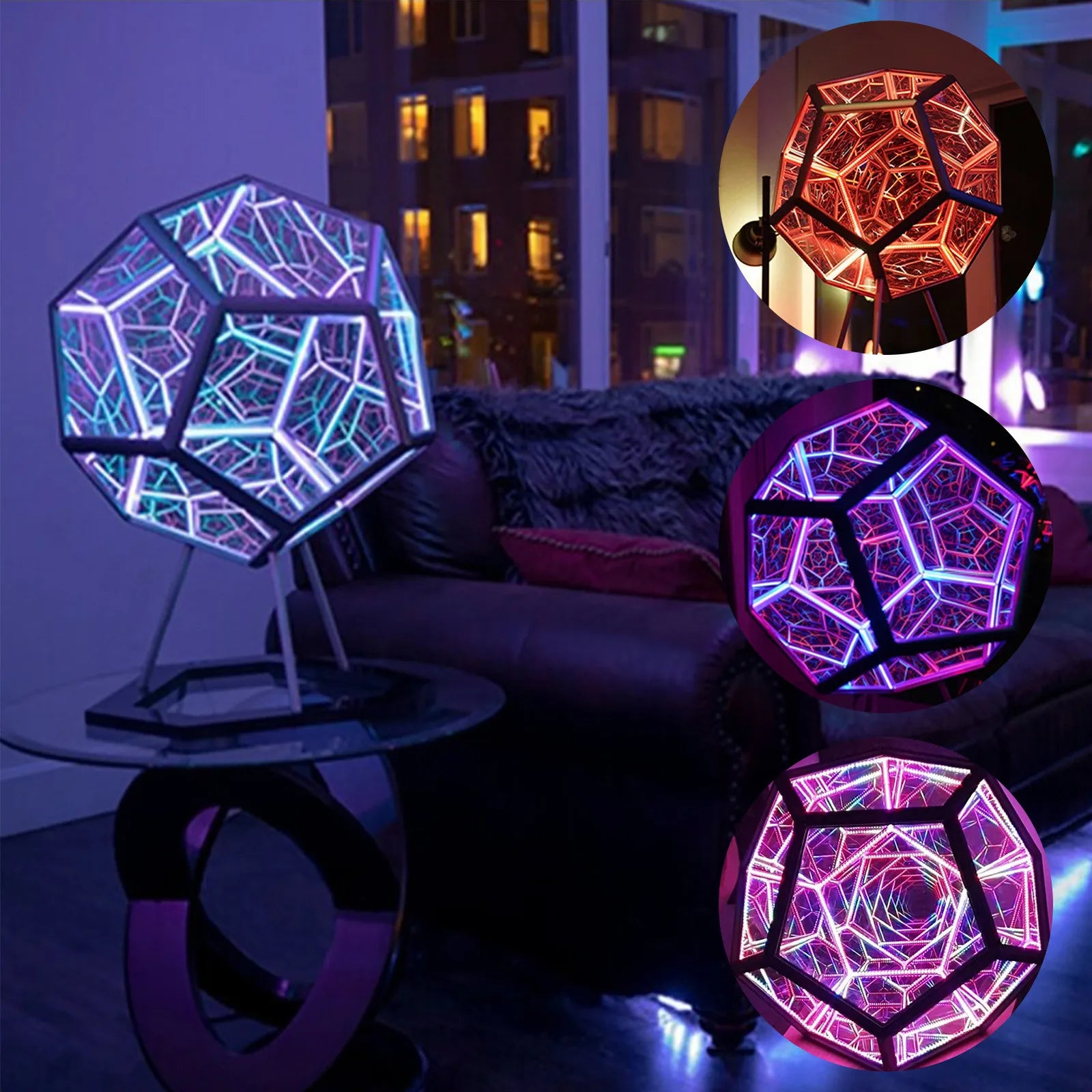 Infiniluxe Dodecahedron Lamp with Remote | Lighting | LED | acrylic | Premium Lighting Solution