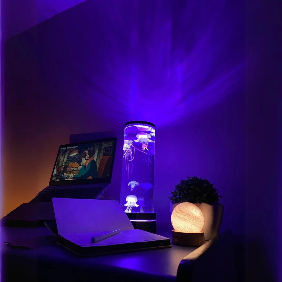 Aquarium Table Lamp Soothing Mood | Table Lamp | LED | Sleek Table Accent