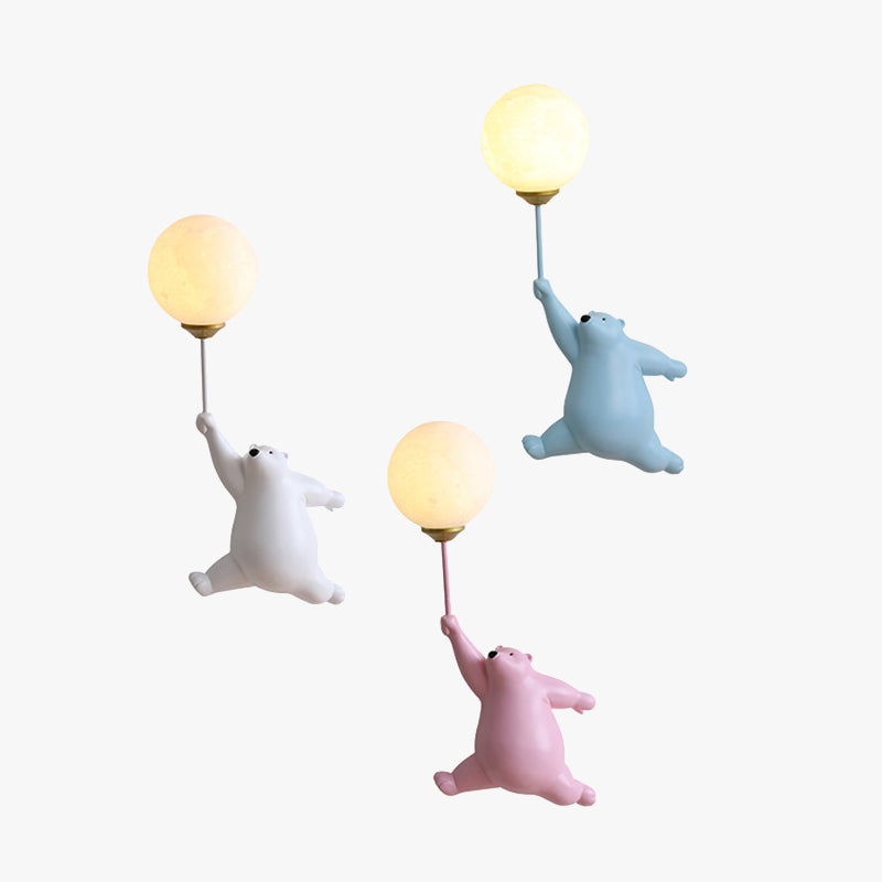 Teddy Wall Lamp White/Blue/Pink | Wall Lamp | Led | Elegant Wall Illumination
